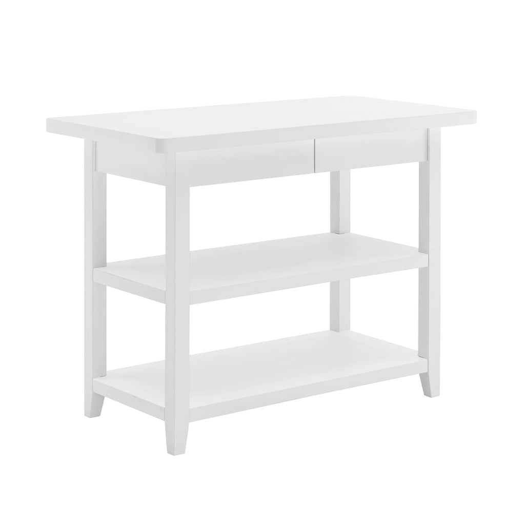 Better Homes & Gardens Reading Wood Kitchen Island with 2 Shelves and Drawers, Walnut Color