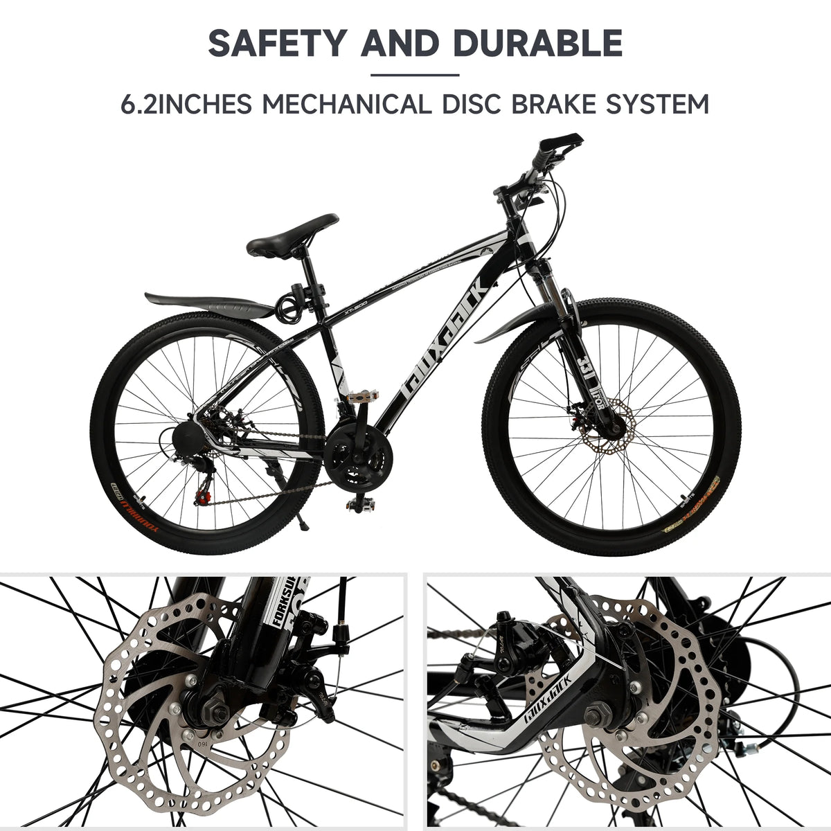 ARTUDATECH 27.5 Inch Mountain Bike, Shimano 21 Speed,  Dual Disc Brake Bike for Men Womens Adult, Full Suspension Bicycle
