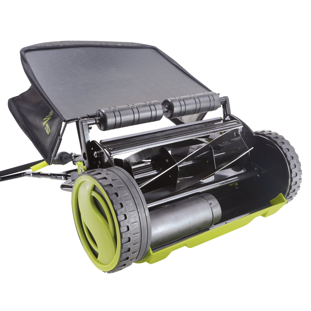 Sun Joe 24V Cordless 15-inch Push Reel Lawn Mower, 4-Position, 4.0-Ah Battery & Charger