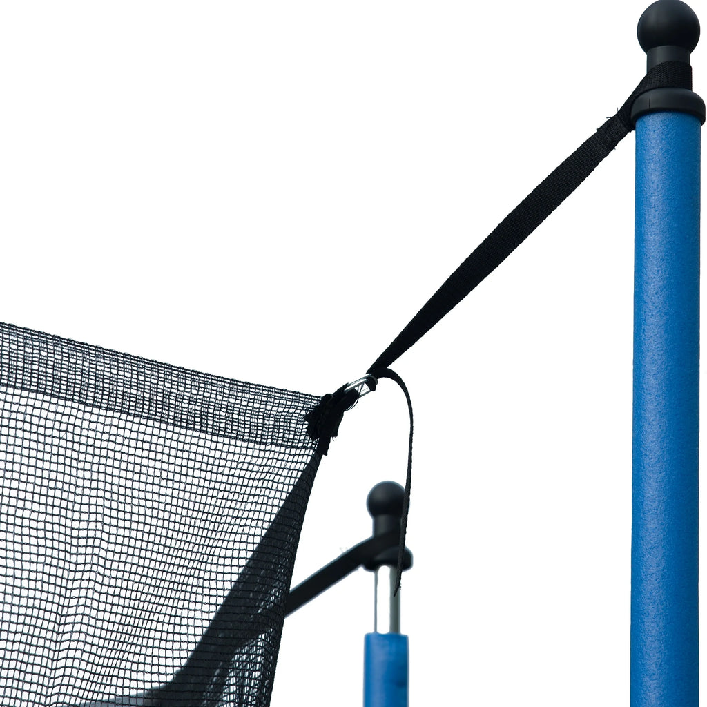 14FT Outdoor Trampoline with Safety Enclosure, Steel Tube Frame, Ladder & Secure Net - Heavy Duty, Blue