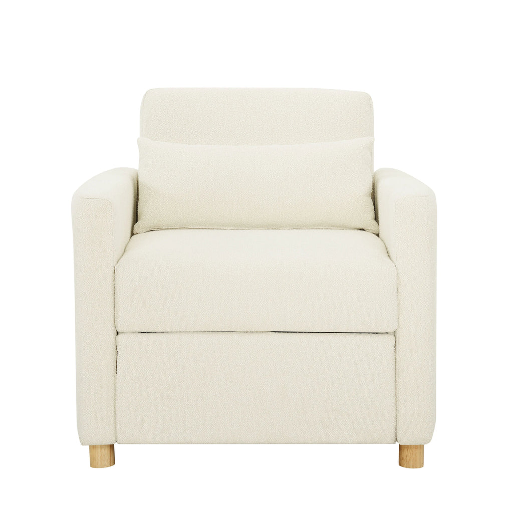 Serta Carly Scandinavian Style Convertible Chair, Ivory Fabric