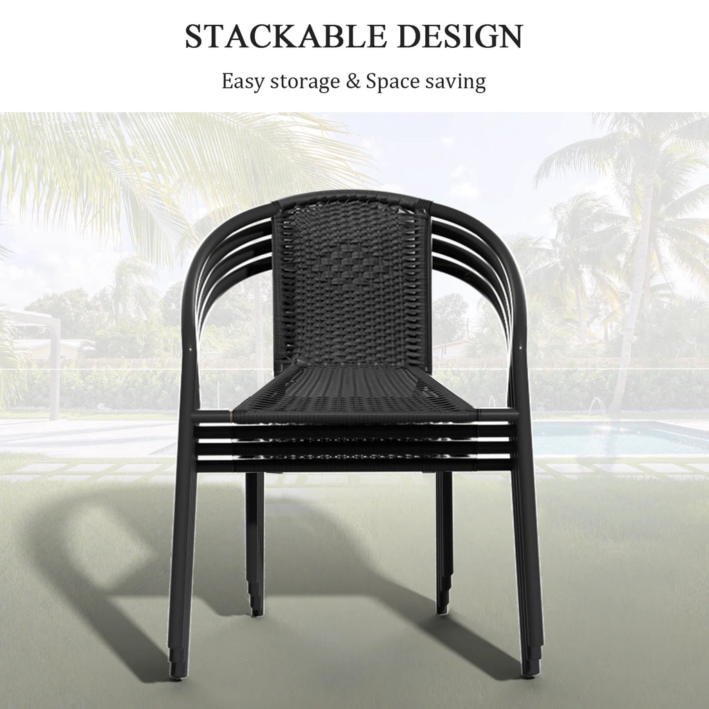 Gaildon Pack Medium Brown Rattan Indoor-Outdoor Restaurant Stack Chair | Versatile and Stylish Seating