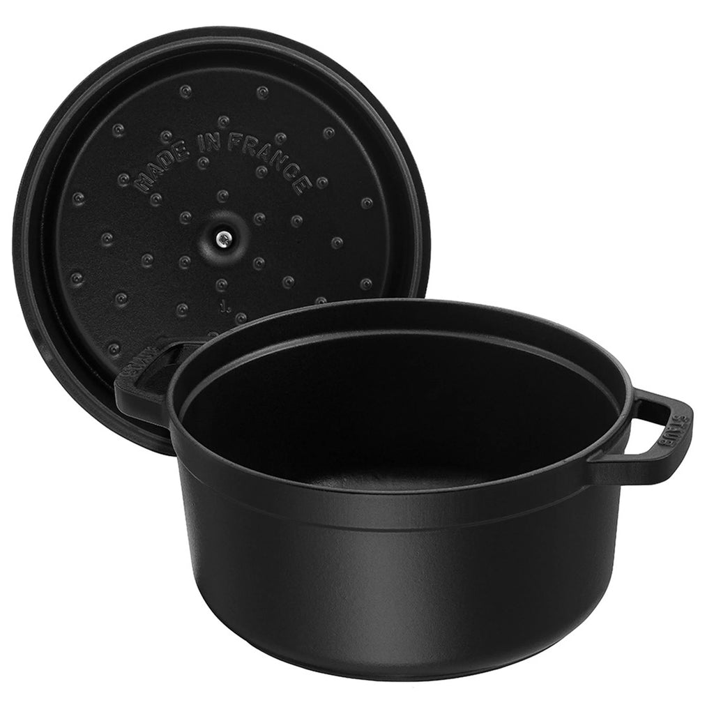 Staub Cast Iron 4-qt Round Cocotte - Matte Black