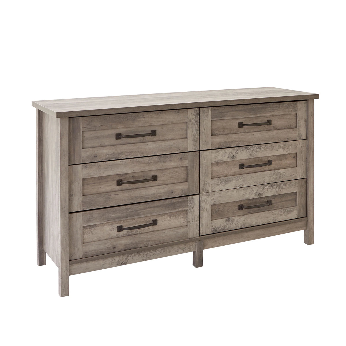 Better Homes & Gardens Modern Farmhouse 6-Drawer Dresser, Rustic White Finish