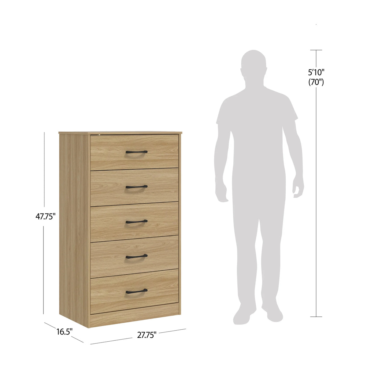 Mainstays Ardent 5 Drawer Dresser, Black