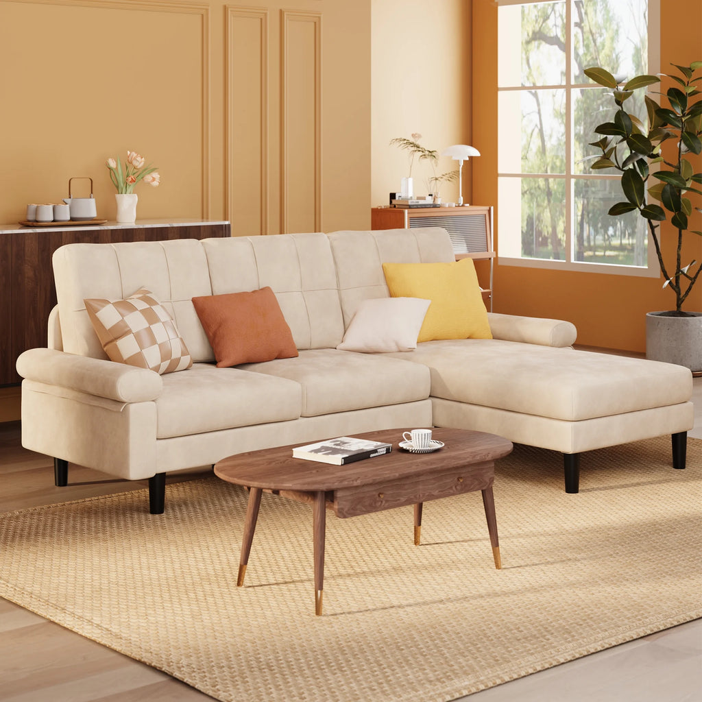 Lofka Sofa Couch with Large Storage Pockets and Soft Seats,Modern Loveseat Sofa for Apartment, Office, Bedroom,Deep Gray