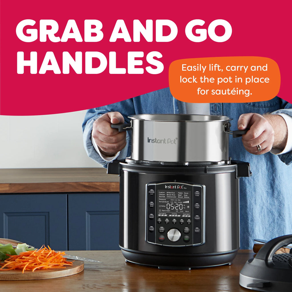 Instant Pot Pro 8-Quart Electric Pressure Cooker, 10-in-1 Slow Cooker, Rice/Grain Cooker, Steamer, Saut, Sous Vide, Yogurt Maker, Sterilizer and Warmer