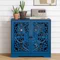 Accent Cabinet with Hollow Carved Door for Entryway Hallway, Blue Sideboard Buffet Cabinet, Storage Cabinet for Living Room