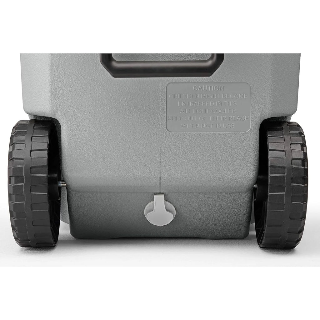 Classic Series Insulated Portable Rolling Cooler with Wheels, Leak-Resistant Outdoor Hard Cooler Keeps Ice up to 5 Days, 62-Quart