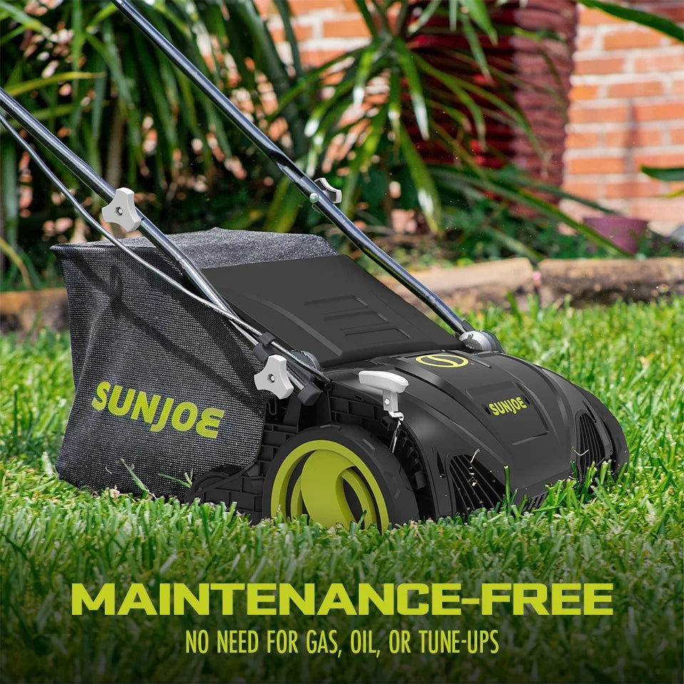 Sun Joe 15" Electric Lawn Dethatcher + Scarifier, 13-Amp, Adjustable Height