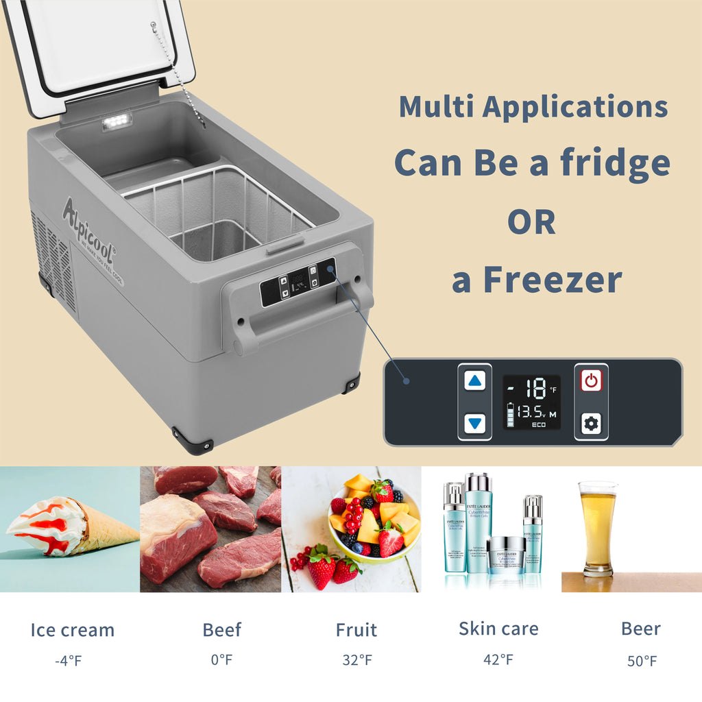 Alpicool CF55 Portable Refrigerator 12 Volt Car Freezer 58 Quart(55 Liter) Vehicle, Car, Truck, RV, Boat, Mini fridge freezer for Driving, Travel, Fishing, Outdoor -4F to 68F