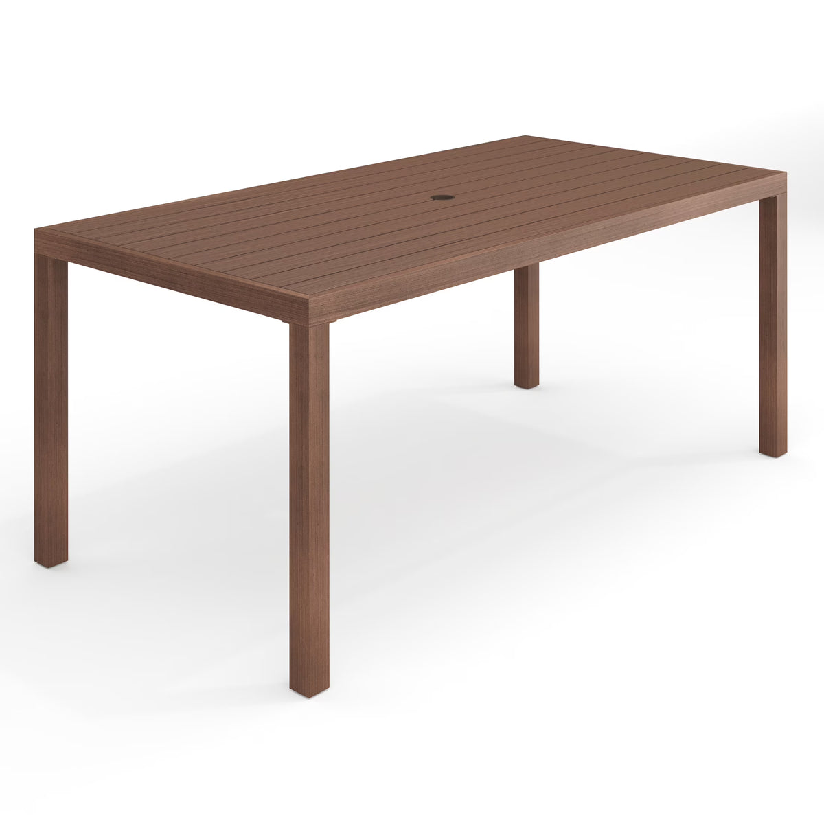 Martha Stewart 71" Indoor-Outdoor Patio Table with Gray Brushed Woodgrain Aluminum Finish