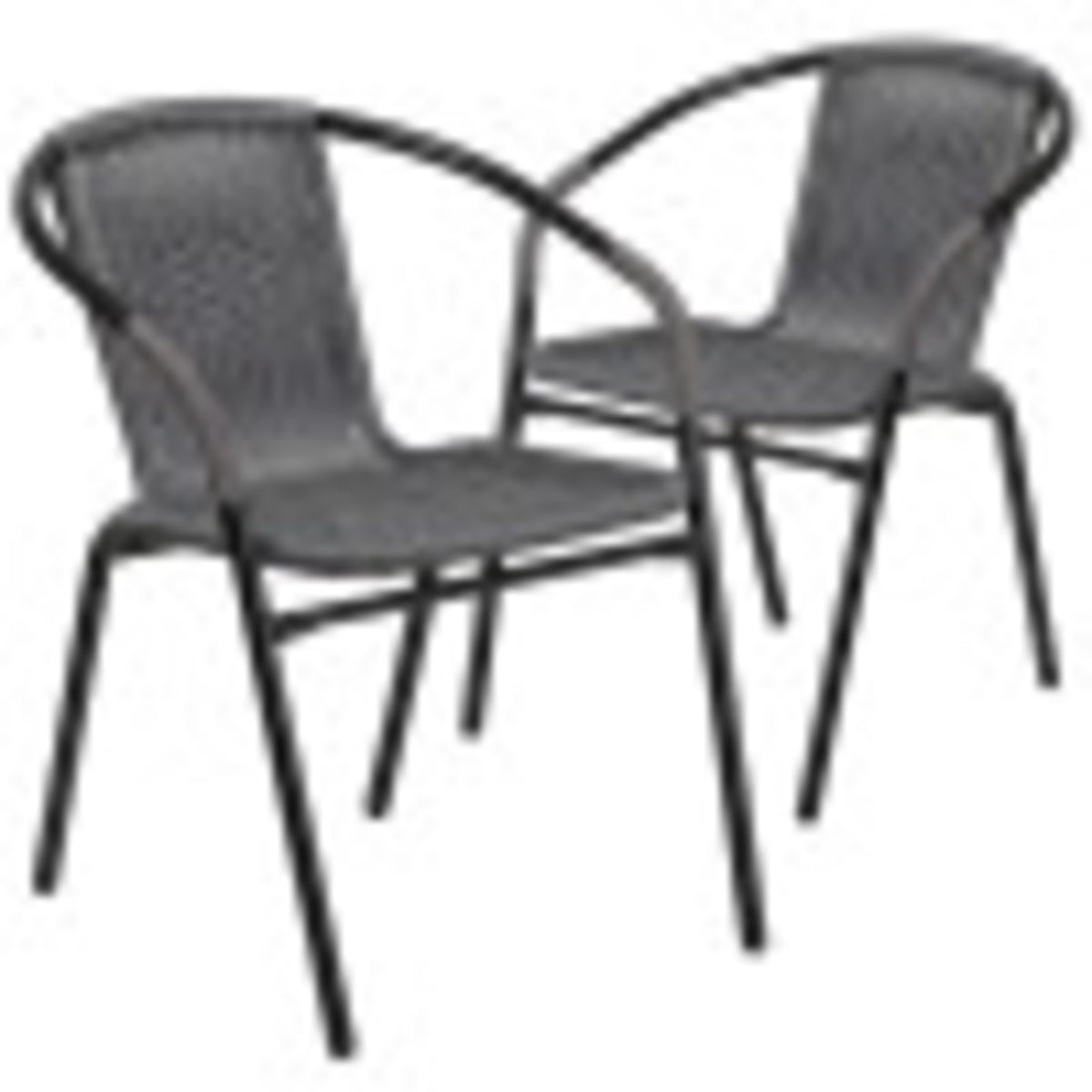 Flash Furniture Lila Indoor/Outdoor Stacking Rattan Patio Chairs, Set of 2, Beige
