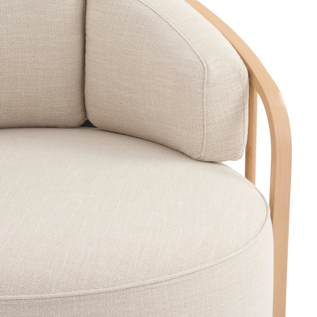 Better Homes & Gardens Lillian Swivel Birdcage Accent Chair, Cream Linen