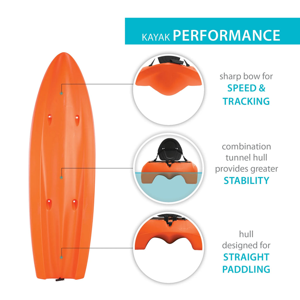 Lifetime Hydros 101 inch Sit-on-Top Kayak, Orange (90595)