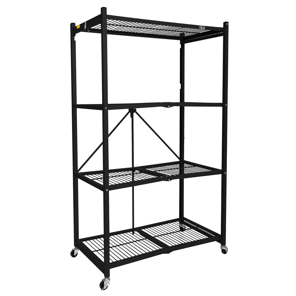 Origami 2-Pack R5 Series Heavy-Duty 4-Tier Foldable Steel Shelf, Pewter