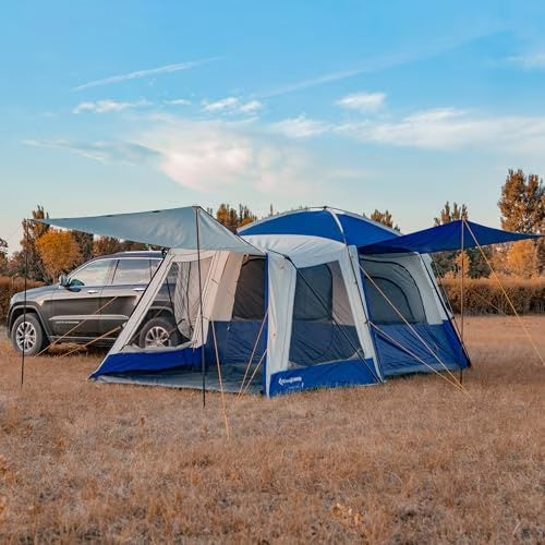 SUV Tent, Instant 6-8 Person Waterproof & Windproof Tailgate Car Camping Tent with Movie Screen for Family Camping & Outdoor Adventures