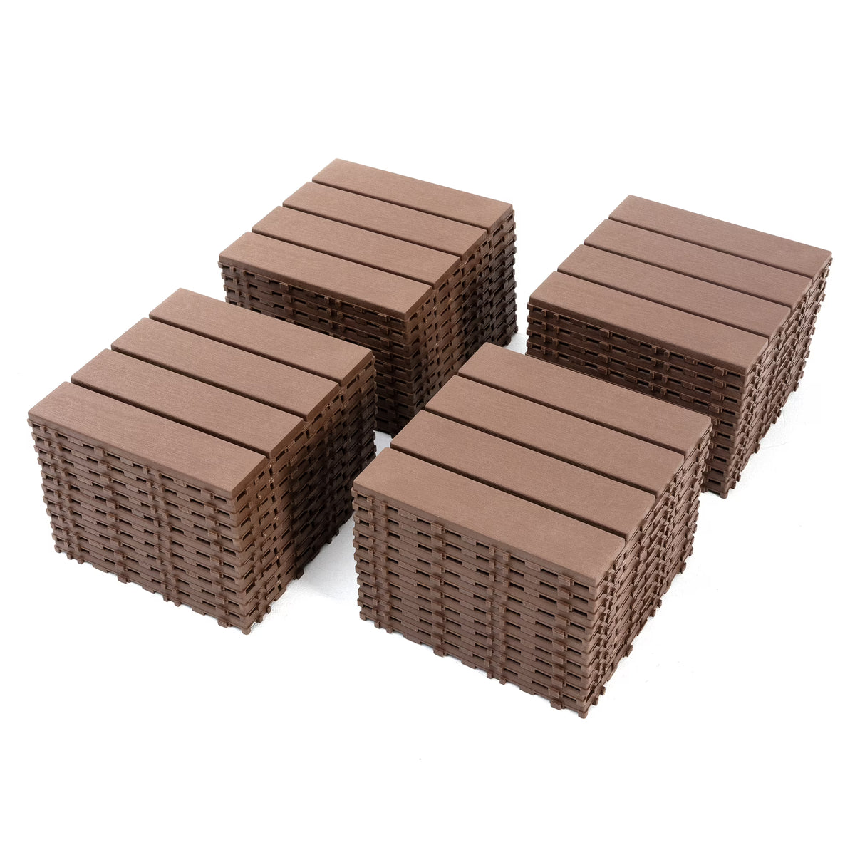 44PCS Plastic Interlocking Deck Tiles,Patio Deck Tiles,12"x12" Square Waterproof Outdoor