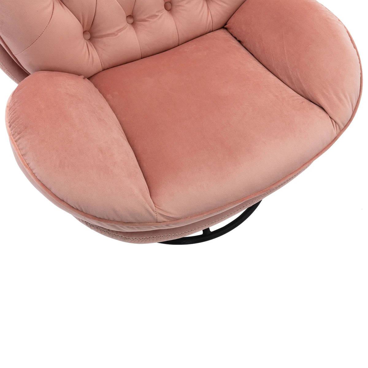 Swivel Accent Chair with Ottoman, Velvet Accent chair with Footrest, Mid-Century Modern Lounge Chair and Ottoman Set, Reading Chair for Living Room, Bedroom, Reading Room, Home Office, Blue