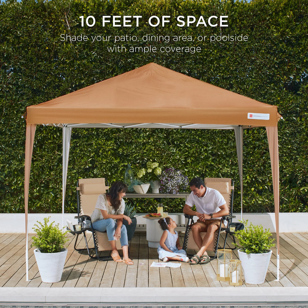 Best Choice Products 10x10ft Pop Up Canopy Outdoor Portable Adjustable Instant Gazebo Tent w/ Carrying Bag - White