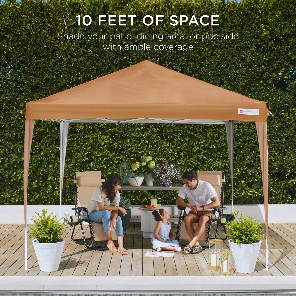 Best Choice Products 10x10ft Pop Up Canopy Outdoor Portable Adjustable Instant Gazebo Tent w/ Carrying Bag - White