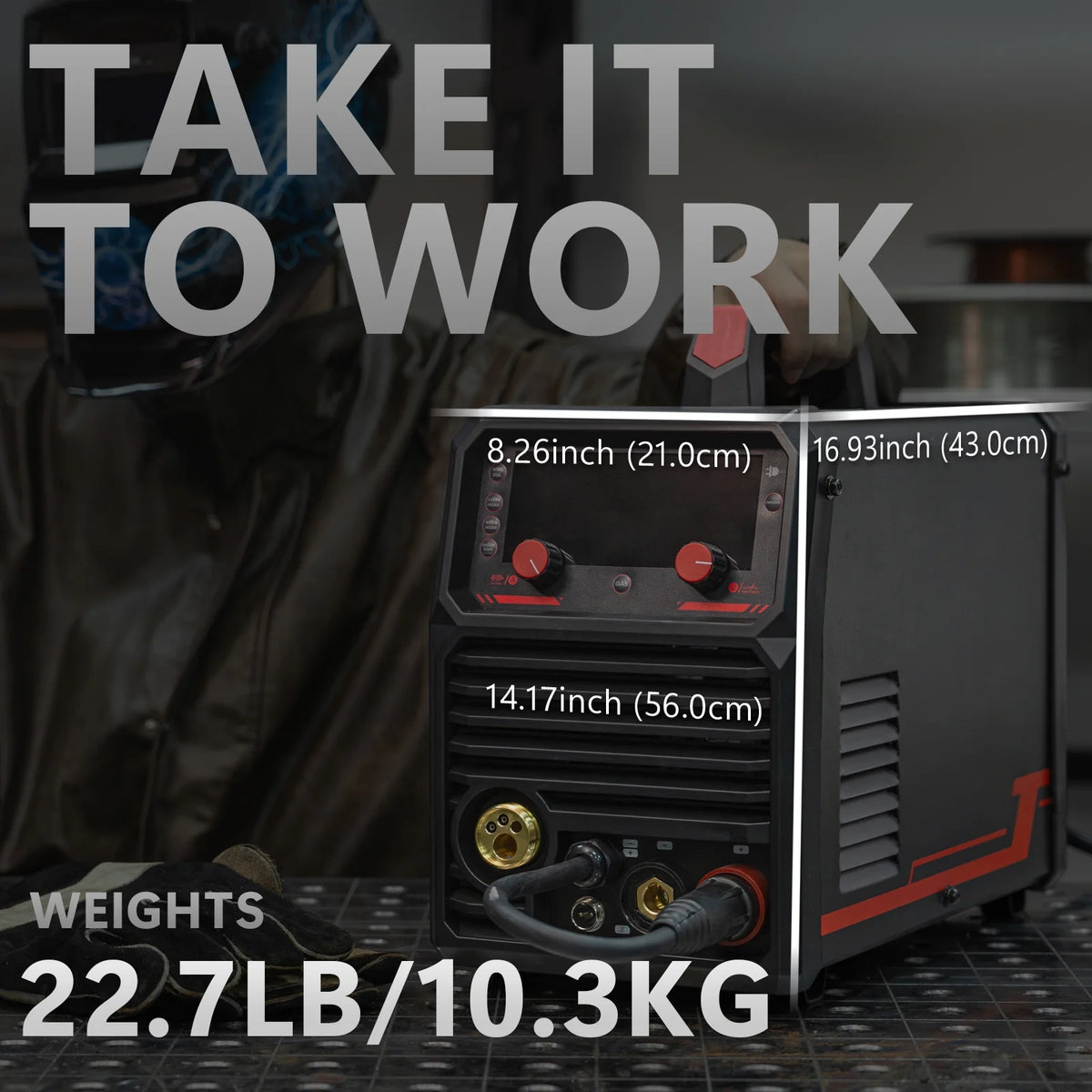 YesWelder MIG-205DS PRO 4-in-1 Welding Machine, 205Amp, 110/220V, 16.14 x 7.87 x 14.57 in, 34.2 lb
