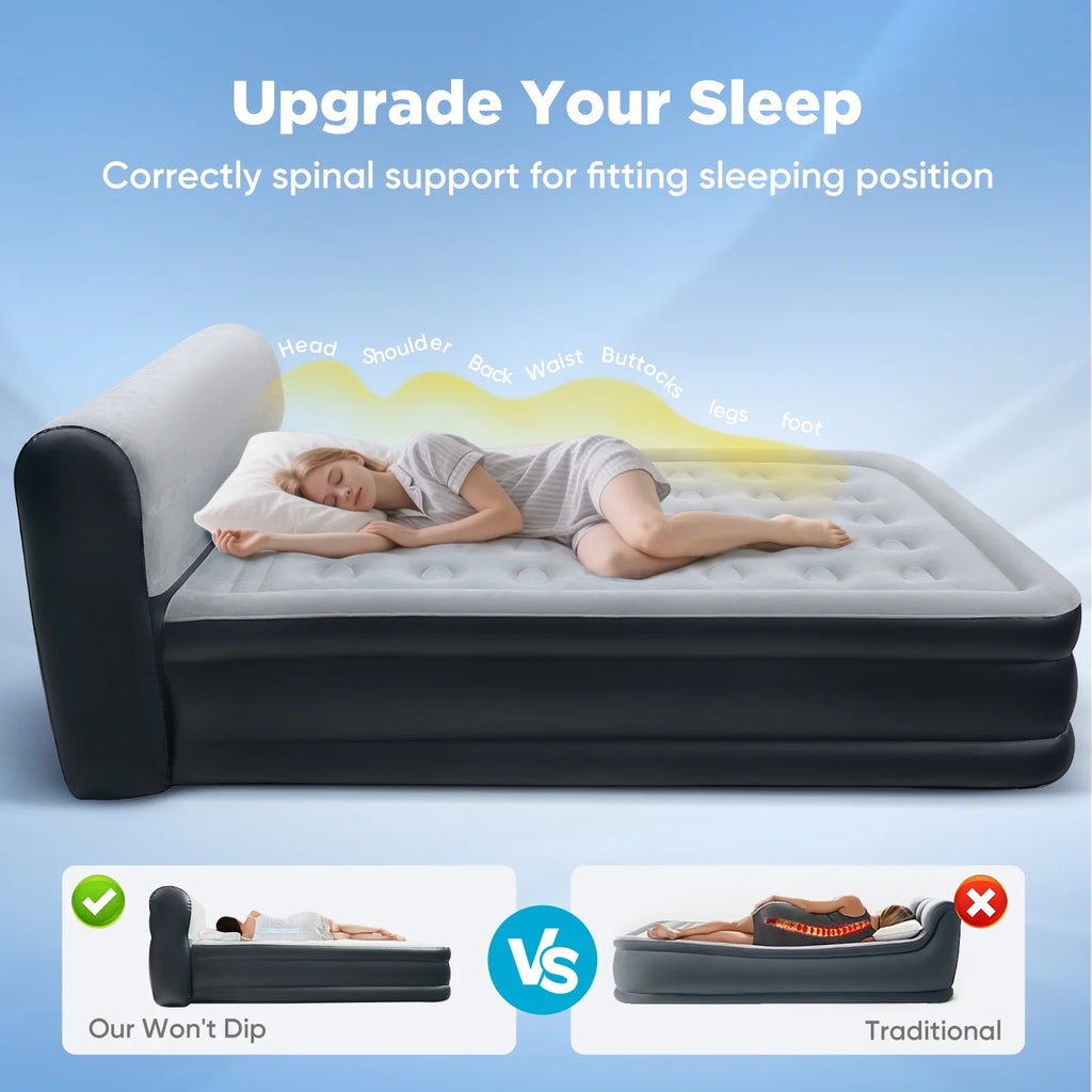 EGGORY King Size Air Mattress with Built-in Pump Inflatable Air Beds, Puncture-Resistant for Camping & Trip & Home
