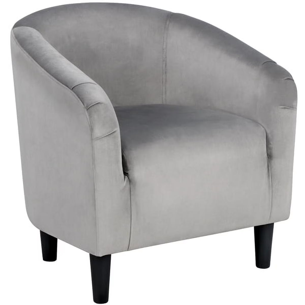 Alden Design Upholstered Barrel Accent Chair for Livingroom, Yellow Velvet