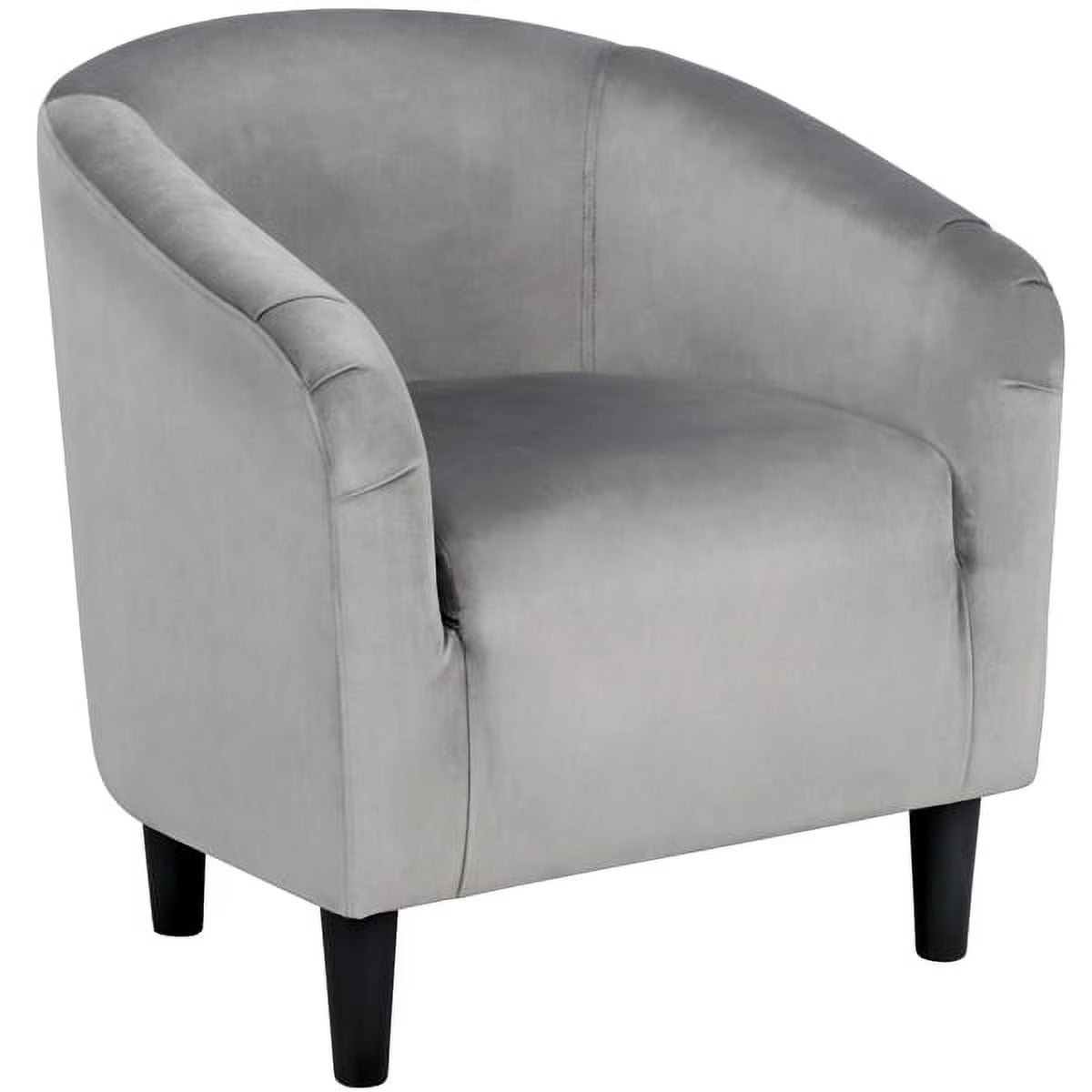 Alden Design Upholstered Barrel Accent Chair for Livingroom, Yellow Velvet