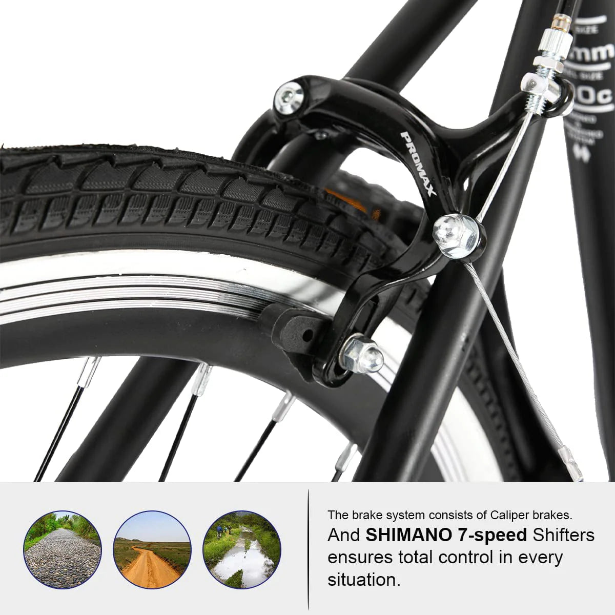 Hiland Hybrid Bike, Shimano Drivetrain 7 Speeds, 700C Wheels for Men Women Ladies Commuter Bike City Bike