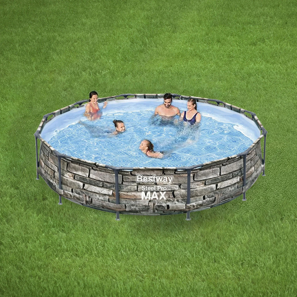 Bestway Steel Pro MAX 12' x 30" Above Ground Outdoor Swimming Pool Set