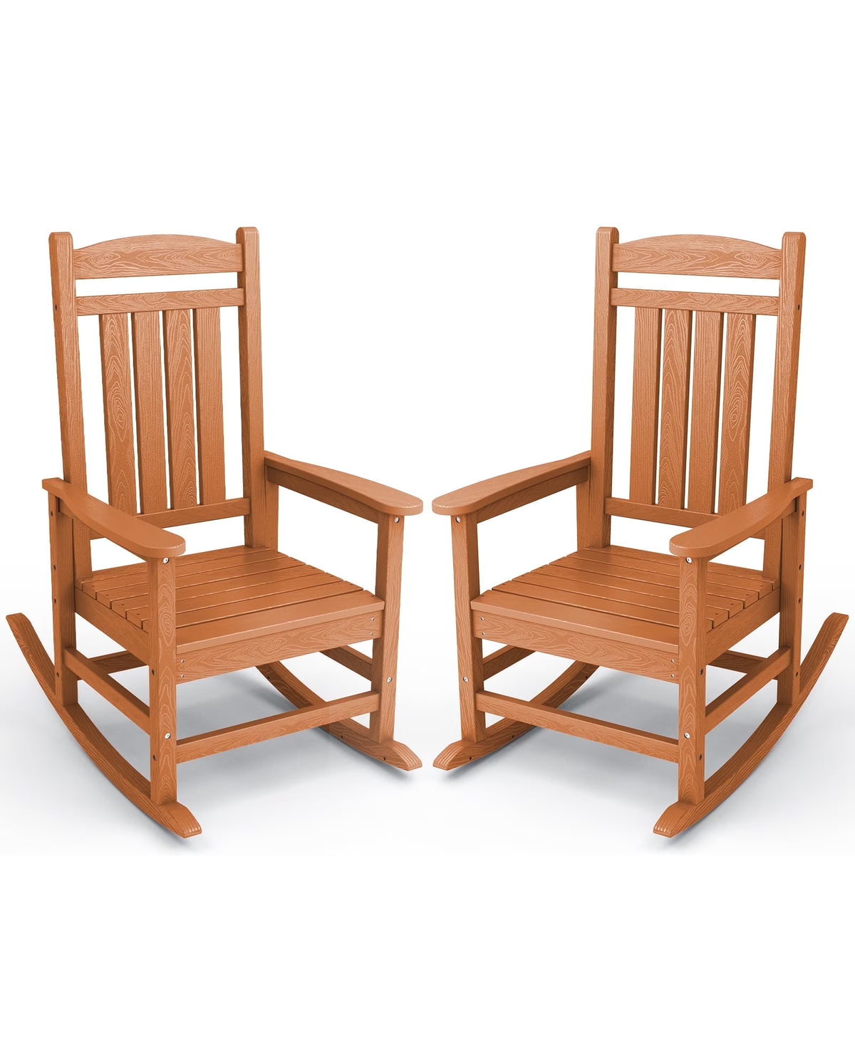 KINGYES Outdoor Rocking Chair Set of 2, HDPE Patio Rocking Chair, Heavy Duty Front Porch Rocker, Navy