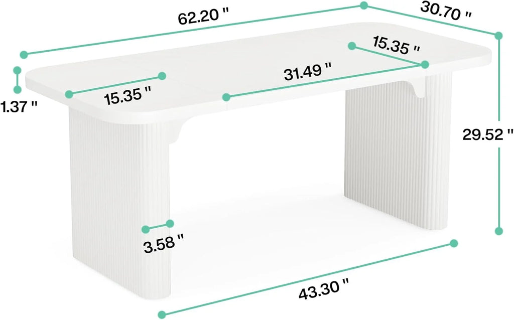 Tribesigns 63'' Computer Desk, Simple Rectangular Writing Table for Home Office Study Room Bedroom