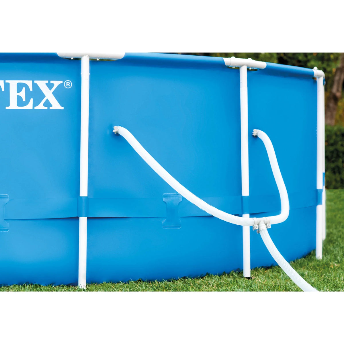 INTEX 12 x 30 Metal Frame Set Swimming Pool with 530 GPH Filter Pump 28211EG