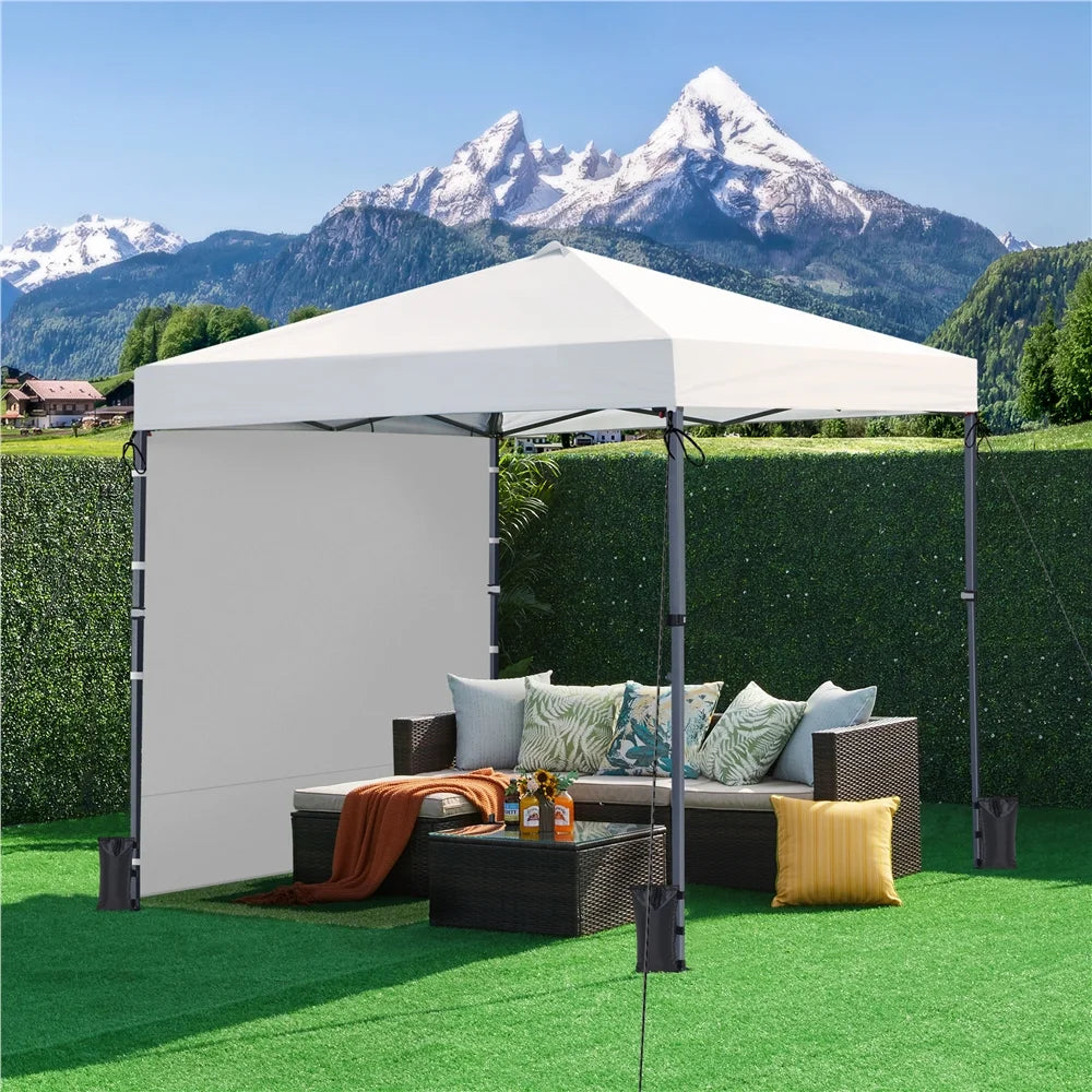 Renwick 10x10 Ft Instant Pop Up Canopy with 4 Side Walls and Roller Bag, White