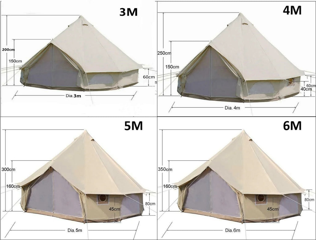 Been Younger Luxury New Oxford Fabric Glamping Tent 5M/16.4ft Waterproof Bell Tent for Outdoor Camping