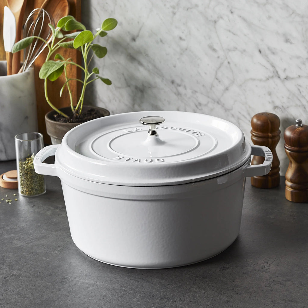 Staub Cast Iron 7-qt Round Cocotte - Grenadine