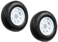 2-Pack Radial Trailer Tire On Rim ST225/75R15 15 in. LRD 6 Lug White Spoke Wheel