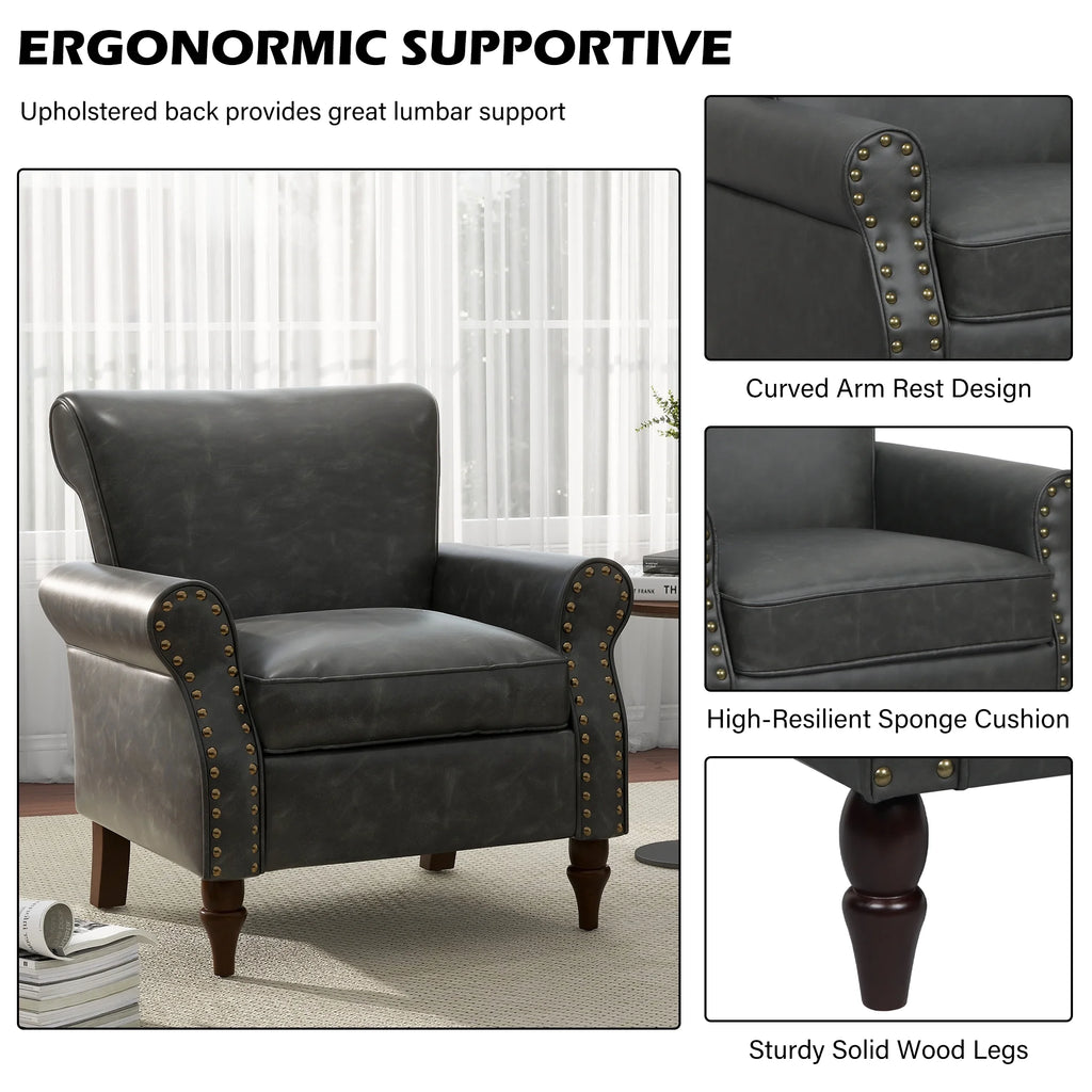 DREAMSIDEA Accent Chairs Upholstered Pattern Morden Armchair Comfy Linen Fabric Single Sofa for Living Room, Pattern White