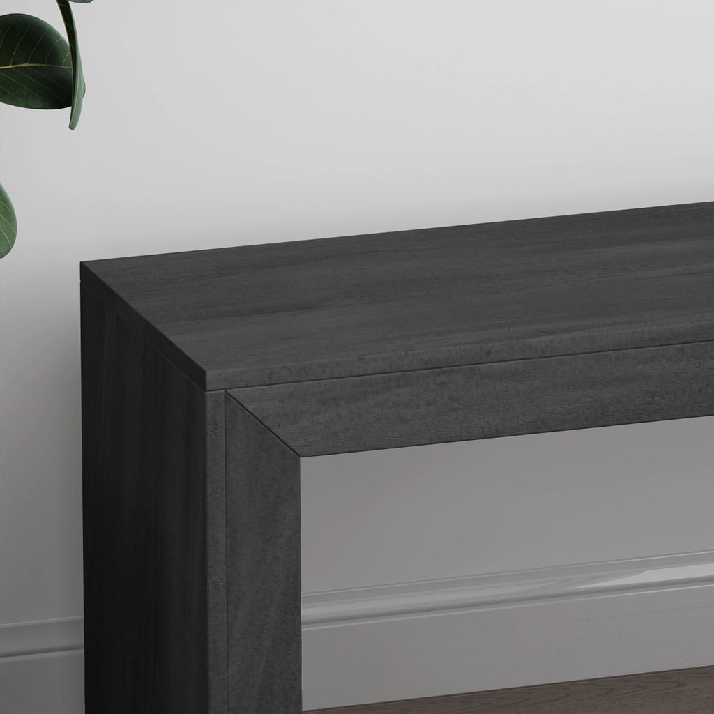 Noble House Krislynn Farmhouse Acacia Wood Dining Bench, Black