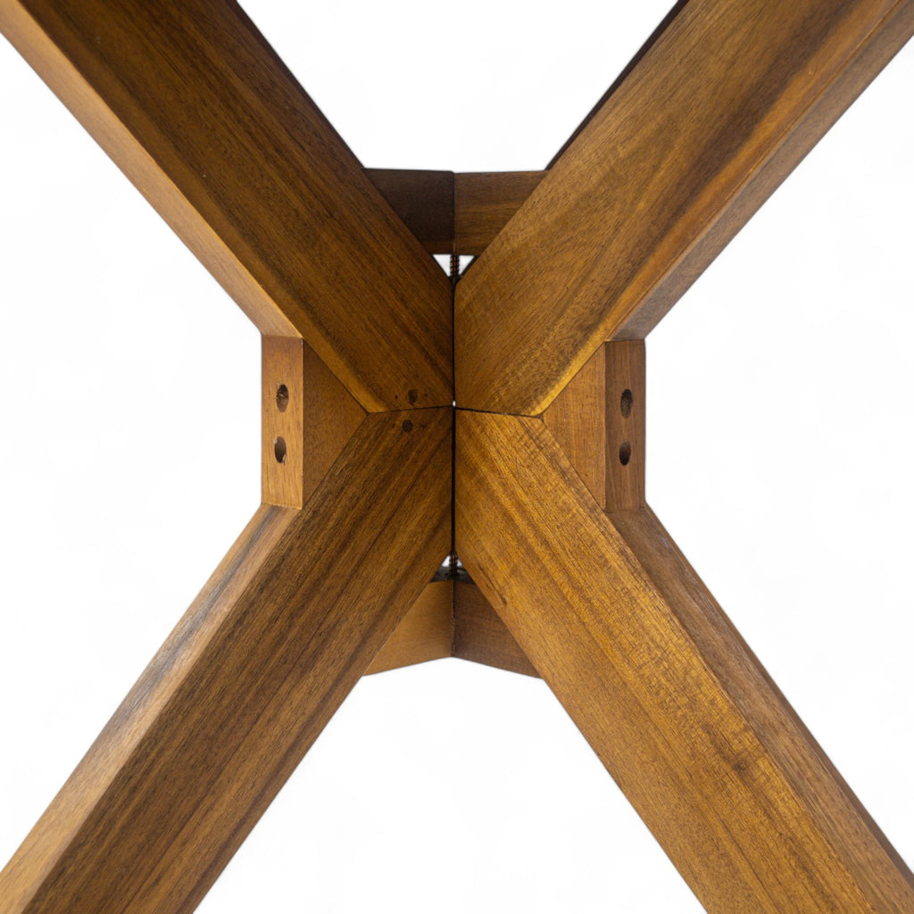 GDF Studio Brigitte Outdoor Round Acacia Wood Dining Table, Teak
