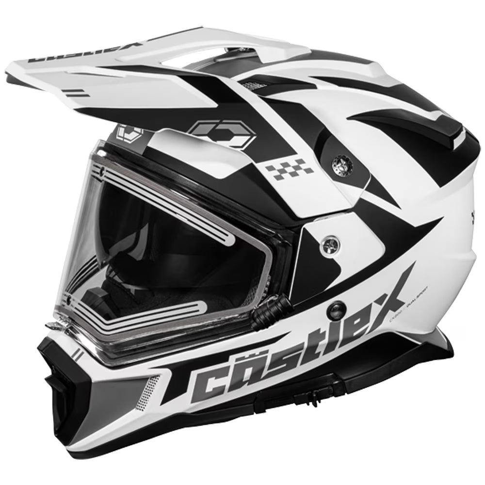 Castle X, 36-28152, Adult Dual Sport Snowmobile Helmet - Heated Shield - CX200 - WRATH - Matte Flo Orange, Small