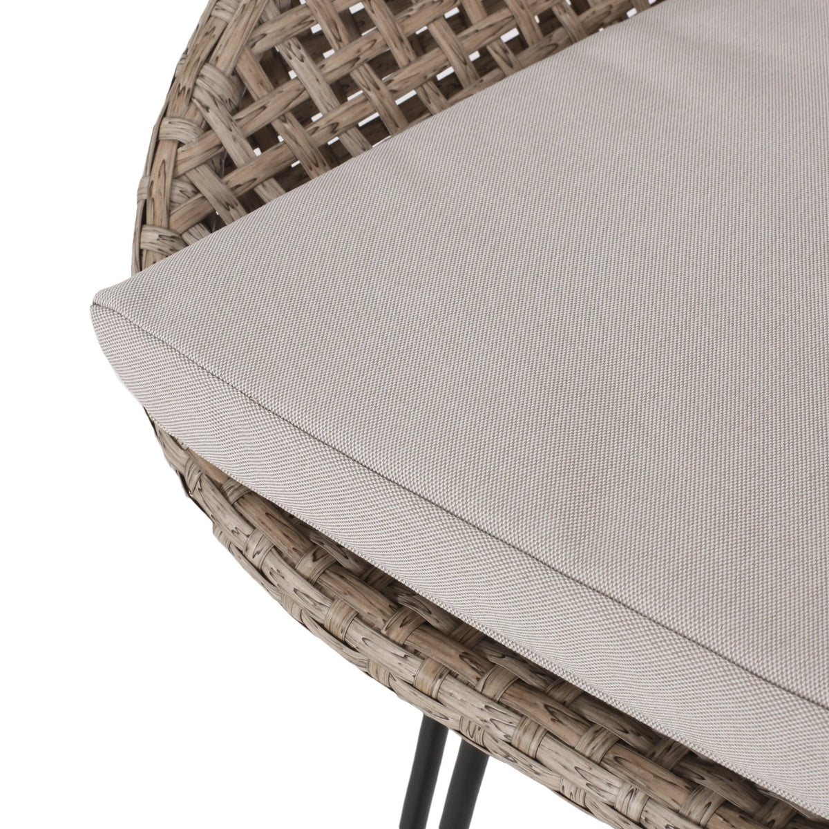 Verano Wicker and Metal Outdoor Barstools with Cushion, Set of 4, Mixed Brown and Beige