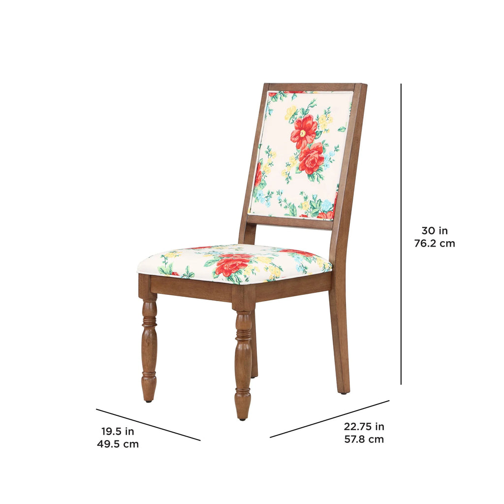 The Pioneer Woman Vintage Floral Dining Chairs Made With Solid Wood Frame, Set of 2