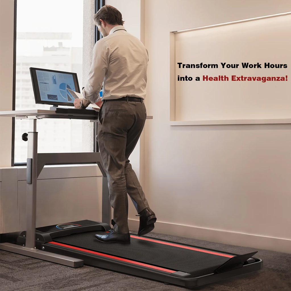 [TREADMILL CLEARANCE] FYC 2.5HP Folding Treadmill with Adjustable Height Desk & Incline - Compact Electric Treadmill Bluetooth Speaker for Running Walking Foldable Portable  (Silver)