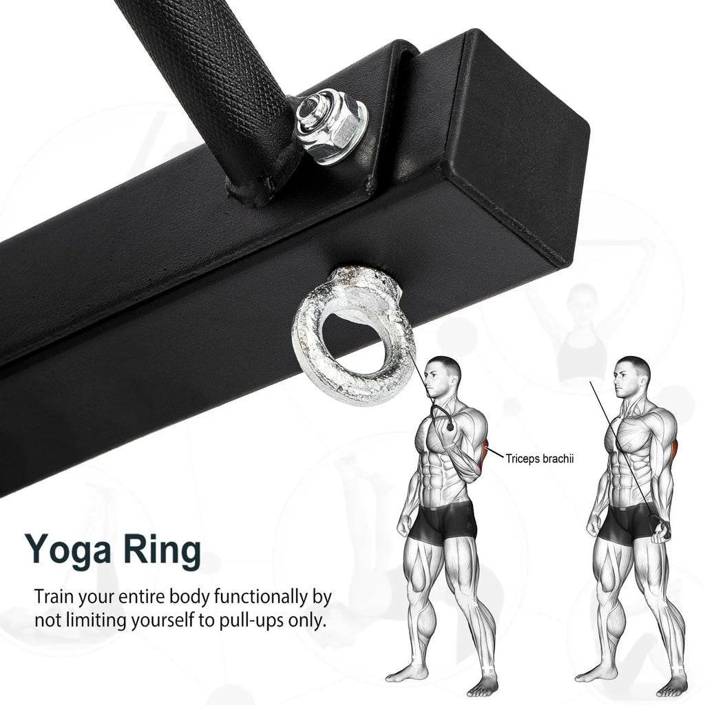 47" Pull Up Bar Wall Mounted Multi-Grip w/Hangers for Punching Strength Training20