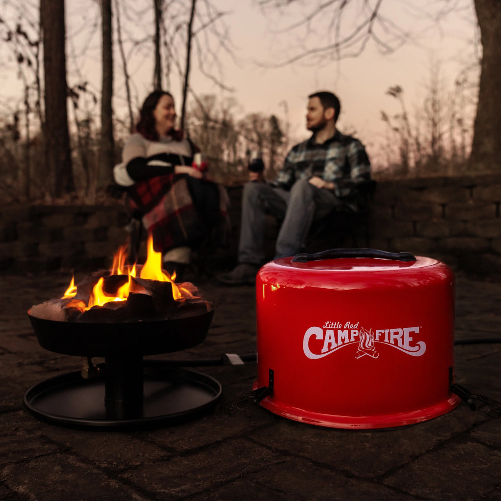 Camco Olympian Big Red Campfire, Approved for RV Campgrounds, Includes 10-Foot Propane Hose (58035)