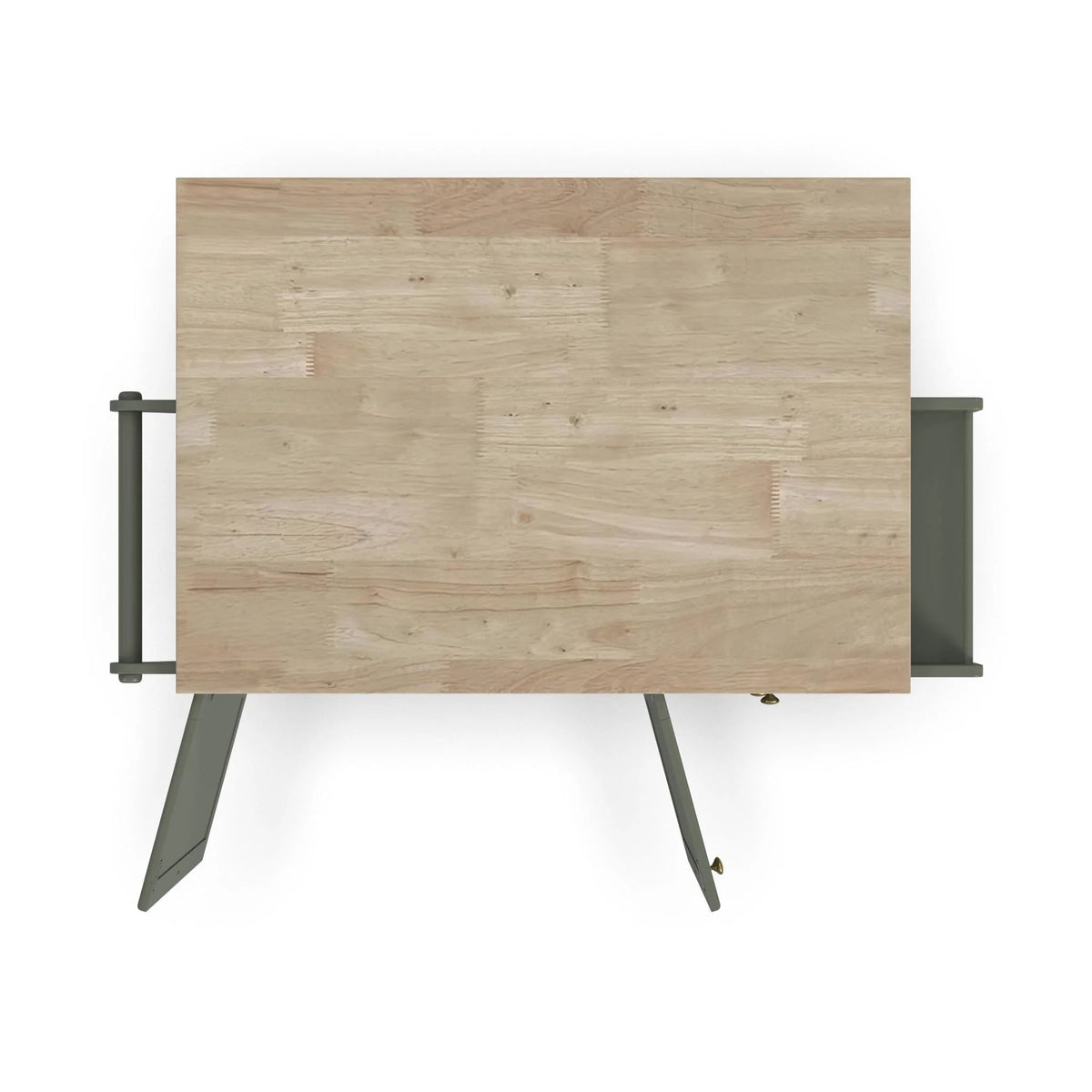Homestyles Dolly Madison Engineered Wood Kitchen Cart in Sage Green/Brass