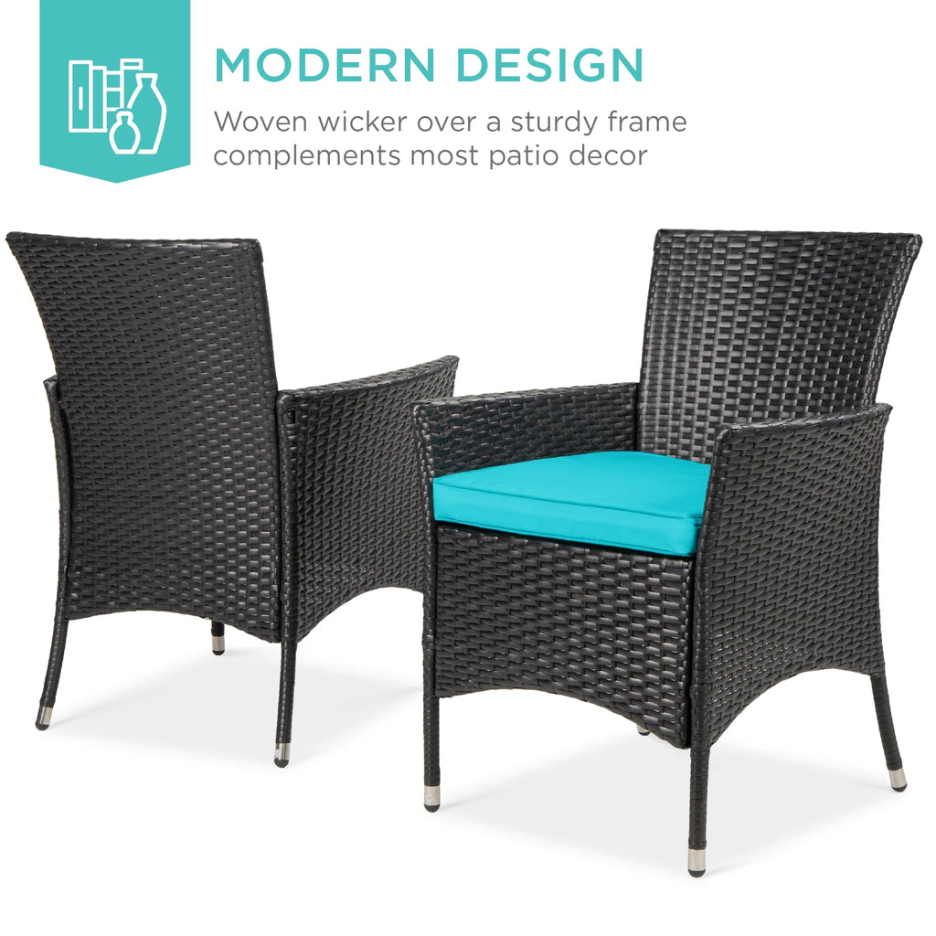 Best Choice Products 5-Piece Indoor Outdoor Wicker Patio Dining Table Furniture Set w/ Umbrella Cutout, 4 Chairs - Gray