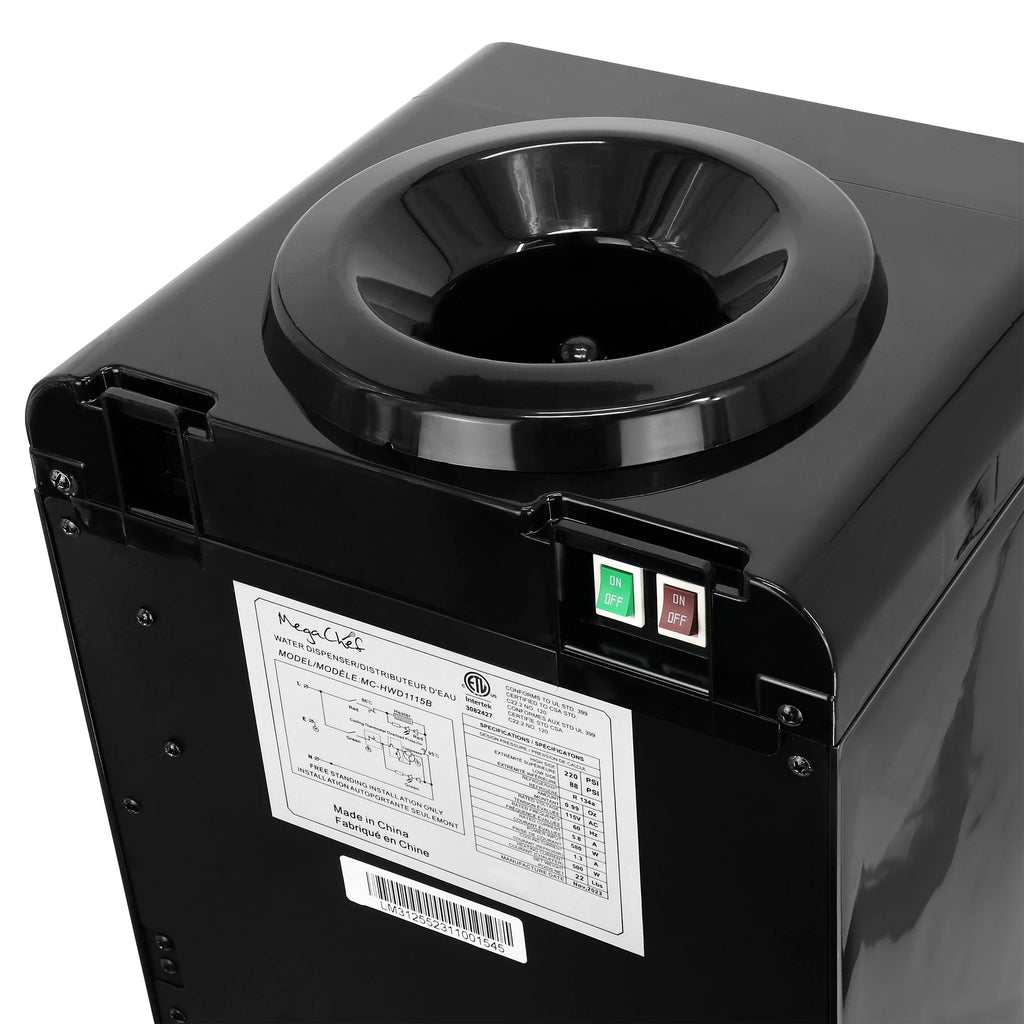 MegaChef Stainless Steel Bottom Load Hot and Cold Water Dispenser 5 Gallon Water Cooler